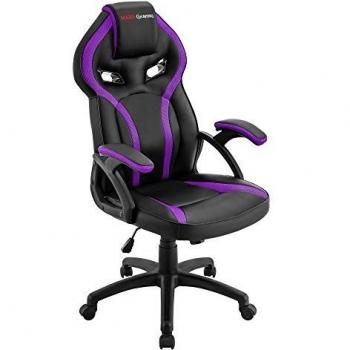 Mars Gaming MGC118BP, Silla Gaming Ergonómica en PU y Nylon, Regulable, Morado