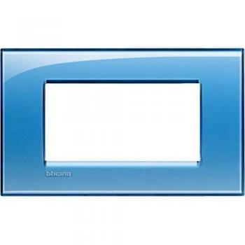 Placa Embellecedora BTicino Livinglight 4 Módulos Azul Profundo LNA4804AD