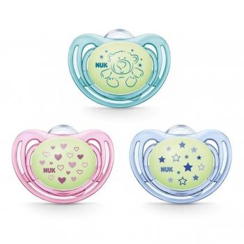 NUK Chupete Silicona Space Night 0-6 Meses Fosforescente 1 Unidad