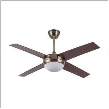 Ventilador de Techo DC Ciro con Motor, 2xE27, Aspas Reversibles en Cuero y Cerezo/Nogal, Dimensiones 35/45x116.8 cm, Control Remoto y Temporizador