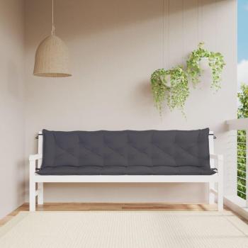 Anthracite Garden Bench Cushion Set 200x50x7 cm Oxford Fabric