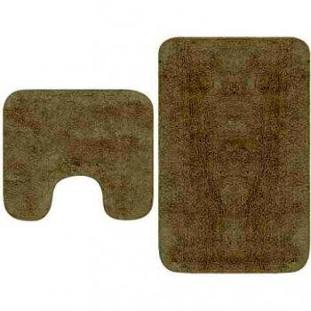 vidaXL Conjunto de Alfombrillas de Baño de Tela 2 Piezas Blanco Decoración
