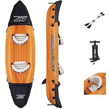 Hydro Force Lite-Rapid Kayak, 2-Person Inflatable Kayak, Includes Pump, Oars and Detachable Seat, Orange