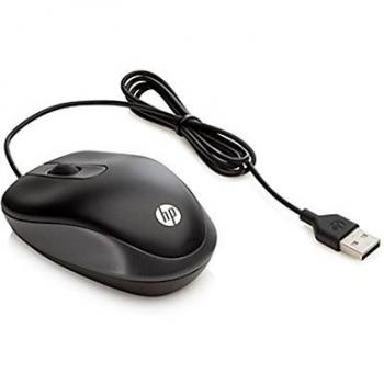 Ratón Óptico USB de Viaje HP G1K28AA, Ambidextro, Negro