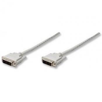 Cable DVI-D Digital para Monitor 1.8 m (Conector DVI-D a DVI-D, Single Link), Beige