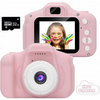 2020 Nueva Cámara para Niños, Cámara de Fotos/Video HD 1080p Cámara Digital para Piños, Pantalla LCD de 2 Pulgadas/Tarjeta 32G