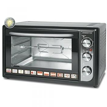 Mini Horno Eléctrico JOHNSON X50 2000W Multifuncional con Ventilador y Girarrosto, Capacidad de 50L, Temporizador de 60 Minutos