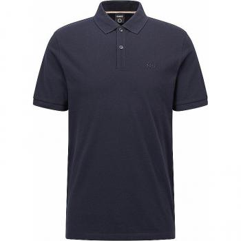 BOSS Regular Fit Pallas Dark Blue Organic Cotton Polo Shirt with Embroidered Logo - XL