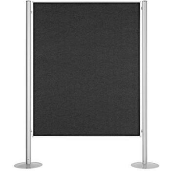 Panel de Presentación Magnetoplan con Doble Cara, 1350 mm x 2090 mm, Feltro Gris y Corcho, Incluye 2 Tableros y 3 Soportes