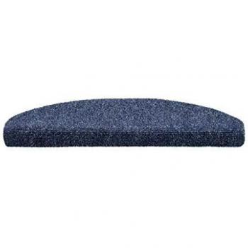 vidaXL 15x Alfombrillas de Escaleras Tela Punzonada 65x21x4cm Azul Decoración