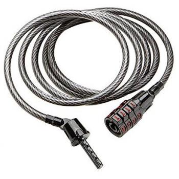 Kryptonite (210214 ANTIRROBO Keeper 512 Combo Cable (5x1200) Candado, Calidad, Spiralkabel, Schwarz, 3500020, Negro, 5 mm/120 cm