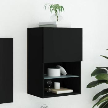 Mueble para TV con luces LED negro 40,5x30x60 cm vidaXL