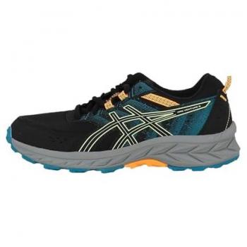 Zapatillas de Running Asics Pre-Venture 9 GS para Niños, Negro/Azul/Naranja, Multideporte, Outdoor