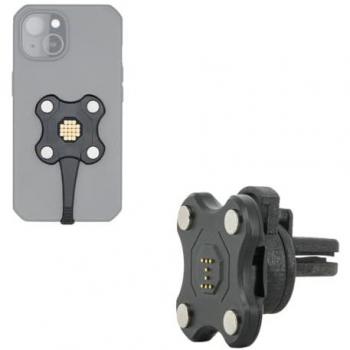 Cargador Inalámbrico para Automóvil Mobilis Energia Mobile 65W con Soporte de Aire Acondicionado, Negro
