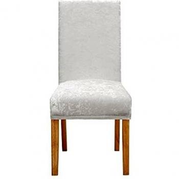 Amazon Brand - Umi Fundas para sillas de Comedor elásticas Suave Blanco（Juego de 6）