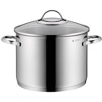 Olla Alta Provence Plus 24cm con Tapa de Cristal, Acero Inoxidable Cromargan, 8.8 Litros, Apta para Inducción