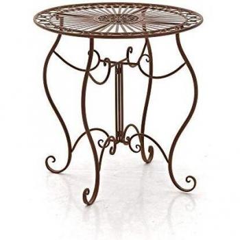 Mesa redonda de exterior para 4 personas en Metal Marrón antiguo - CLP Indra ø 70 cm