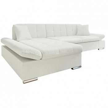 Sofá rinconero Comfivo 250, Baloo 2073, Función de descanso, Caja de ropa de cama, 278 x 76 x 151cm