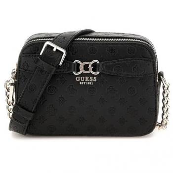 Guess Black Shoulder Bag with Golden Details, Cross Body Bags, female, Black, Size: ONE SIZE