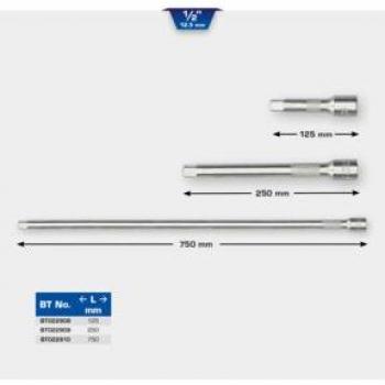 Prolongador de 1/2 de 125 mm - Acero Cromo Vanadio - Gris