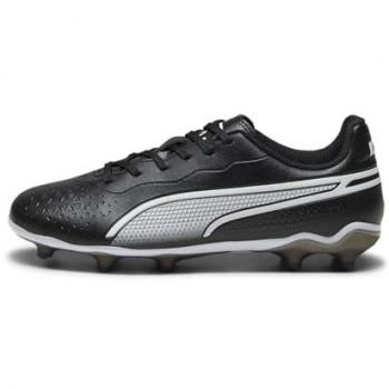 Puma Botas de Fútbol King Match FG/AG Infantil, Zapatillas de Deporte Unisex Niños, Color Black White, Talla 35 EU