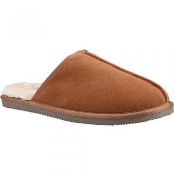 Hush Puppies Coady Tan Suede Memory Foam Men's Slippers UK Size 7