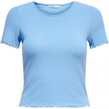 Top de mujer Only Onlemma S/S, manga corta, cuello redondo, ajuste regular, color azul