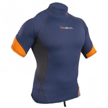 Gul 2018 Xola Short Sleeve Rash Vest Blue/Orange RG0338-B4 Sizes- - Medium