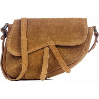 Bolso bandolera de piel auténtica Gamuza Susanna - Made in Italy