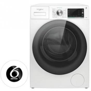 Lavadora Frontal Whirlpool W6W045WBFR - 10 kg, 1400 RPM, Motor de Inducción, Tecnología de Vapor, Pantalla LCD Grande, Color Blanco