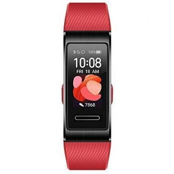 Huawei Band 4 Pro Pulsera de Actividad en Color Rojo Cinnabar con Pantalla AMOLED de 2.41cm, Batería de 100mAh, Bluetooth 4.2, Monitorización Cardíaca y Resistencia al Agua 5ATM