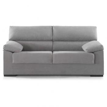 Sofá 3 Plazas Denver 180 cm Estructura de Madera Tapizado Antimanchas Color Gris Desenfundable