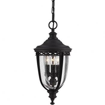 Elstead Lámpara colgante English Bridle exterior, negro, mediana