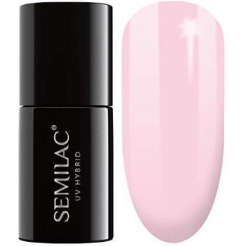 Semilac UV Hybrid Gel Nail Polish - 002 Delicate French - 7ml - No Wipe Matte Top Coat