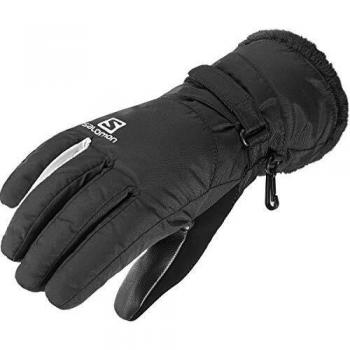 Salomon Guantes de running ligeros, force dry, transpirables, negro y blanco, mujer, talla: L