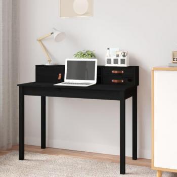 Escritorio negro de madera maciza de pino 110x50x93 cm