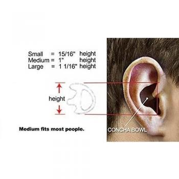 Coodio Transparente Tapones para los oídos Reemplazo Para Transparente Tubo Acústico Auriculares Auricular Transceptor Emisor y Receptor Radio - 1 1/16 Large