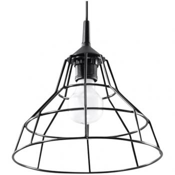 Lámpara de Techo ANATA Colgante Acero Negro E27 1 Bombilla LED Suspendida