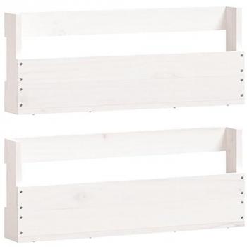 vidaXL Wall-mounted Shoe Racks 2 pcs White 59x9x23 cm Solid Wood Pine