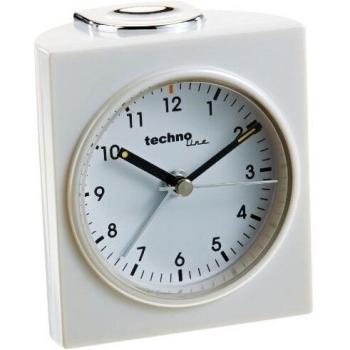 Despertador de Cuarzo Technoline Geneva Q Blanco 76x46x85mm con Segundero Silencioso