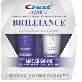 Pasta de Dientes Crest 3D White Brilliance de Dos Pasos, 4.0 oz y 2.3 oz