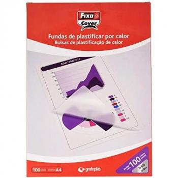 Fixo 1023100 - Caja de 100 fundas para plastificar A4, brillo, 216 x 303 mm, 100 M