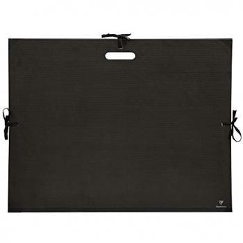 Clairefontaine 38929C - Un carton à dessin fermeture 3 cordons avec poignée 59x72 cm, Noir