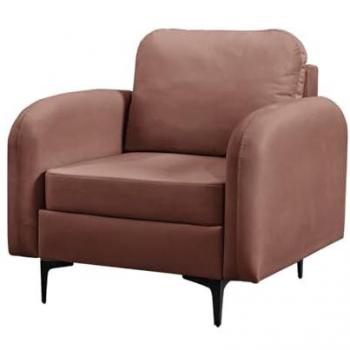 Sillón Clovis A100 Tapizado Rosa con Patas de Metal - 96x92x94cm