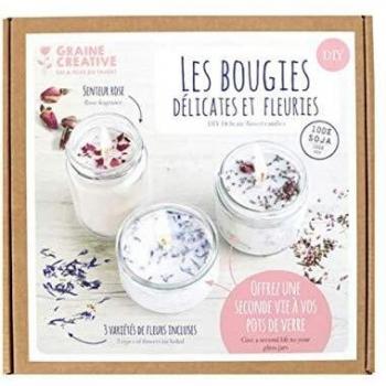Kit para hacer velas de flores en frascos reciclados