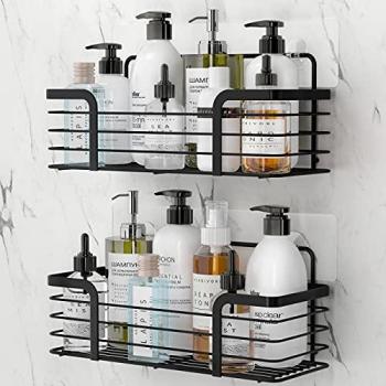 Oriware Adhesivo Estantes Cesta para Ducha Estanteria Organizador Baño SUS304 Acero Inoxidable Sin Taladro - 2 Piezas