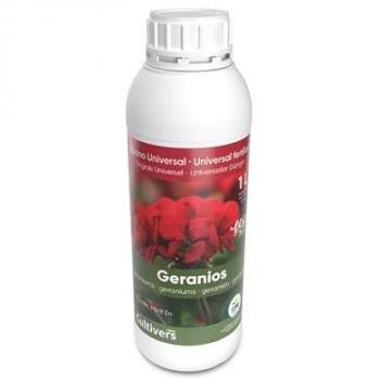 Abono Líquido Ecológico para Geranios 1 L - 100% Orgánico, Hojas Más Verdes y Mayor Floración con Macronutrientes y Micronutrientes