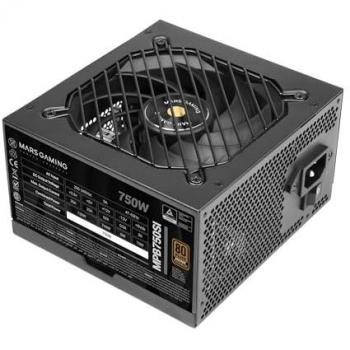 Fuente de Alimentación ATX Mars Gaming MPB750SI 750W, 80Plus Bronze, 7 Años Garantía, Eficiencia del 90%, Ventilador Silencioso con Núcleo de Cobre, Tecnologías