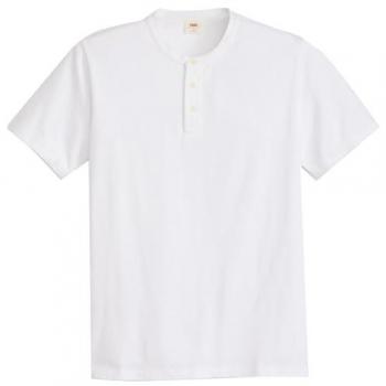 Camiseta Henley de Hombre Levi's Blanca, Manga Corta, Casual, Algodón - Modelo A8602-0000