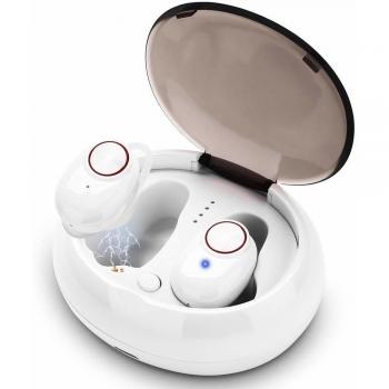 Naack Mini Auricular Bluetooth 5.0 Inalámbrico Invisible, Auriculares Bluetooth Manos Libres Deportivo IPX5 Estéreo y Cancelación de Ruido, Auriculares inalambricos Android iOS